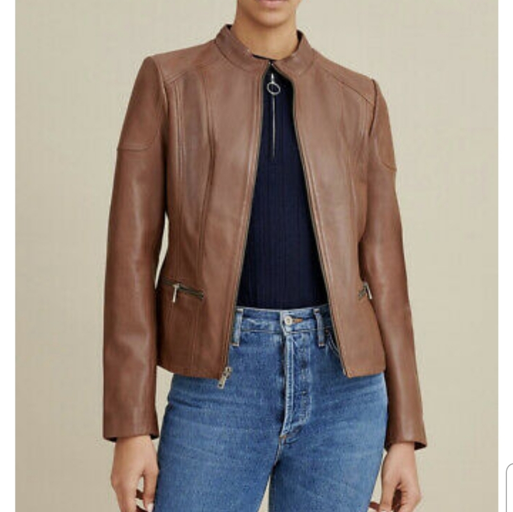 NWOT Caitlin Scuba Leather Jacket